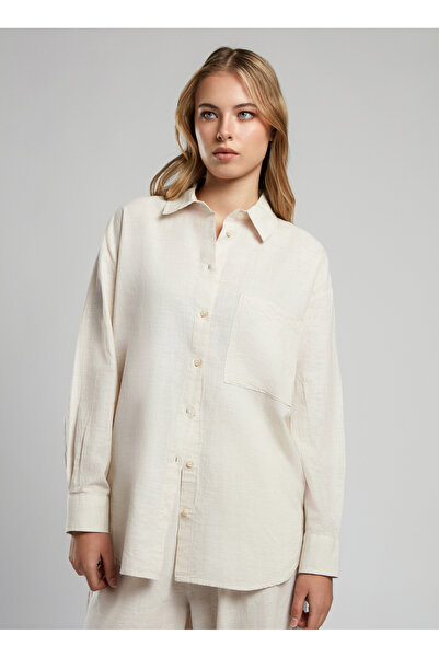 Lee Cooper Beige Women's Classic Collar Comfortable Fit Shirt 252 Lcf 241002 Nataly Beige