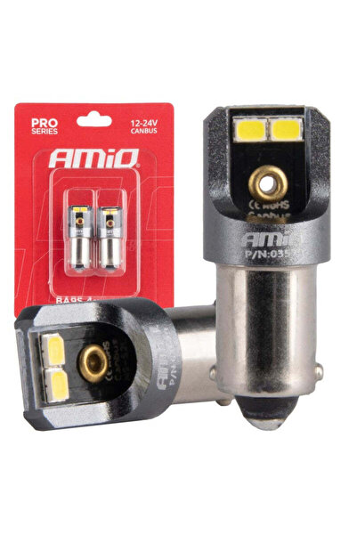 OEM Set becuri LED CANBUS PRO T4W BA9S 4x2016 SMD alb 12V 24V AMIO-03579