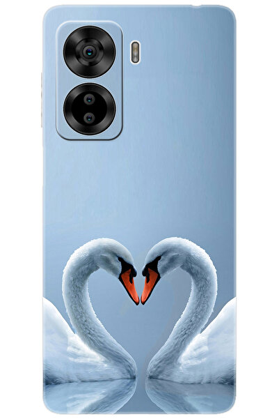 CASPER Via X40 / Via X45 Uyumlu Kılıf Desen Baskılı Silikon Kuğ ve Kalp STK:305 CP-QOCqFF2