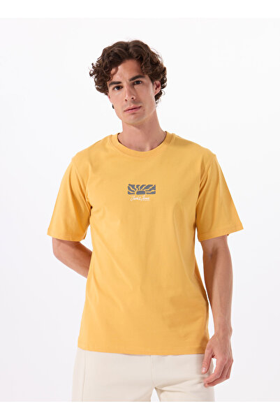 Jack & Jones Turuncu Erkek Rahat T-Shirt 12288516_JORMINDFUL TEE SS CREW NEC