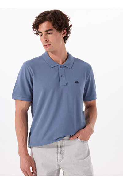 WRANGLER تي شيرت بولو للرجال من إنديجو MW7D5K4XX2TXZ8 بولو عادي للرجال