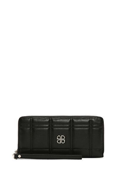 Derimod Women's Black Quilted Wallet 000A2D5099Kp