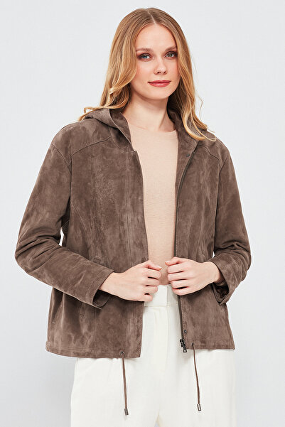 Derimod سترة نسائية من جلد الغزال كبيرة الحجم من Rosy 24SGE518510