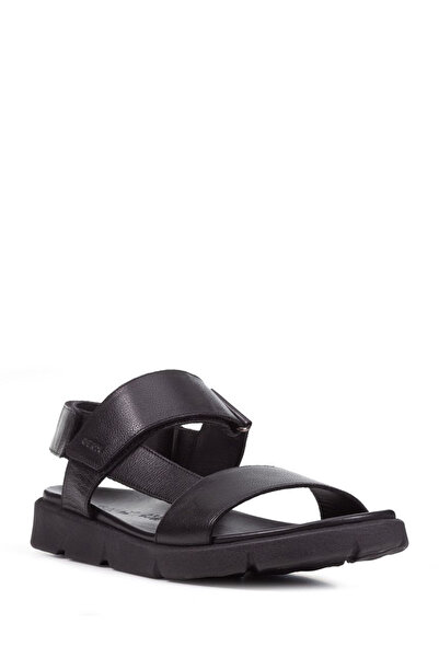 Geox Ανδρικά μαύρα πέδιλα Xand 2s από γνήσιο δέρμα U15bgb0003cc9999