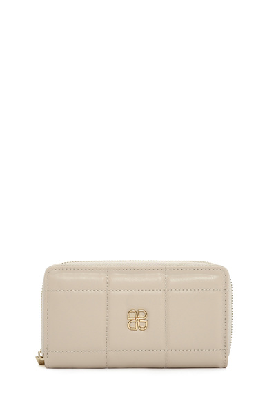 Derimod Women's Beige Quilted Wallet 000A2D5098Kp