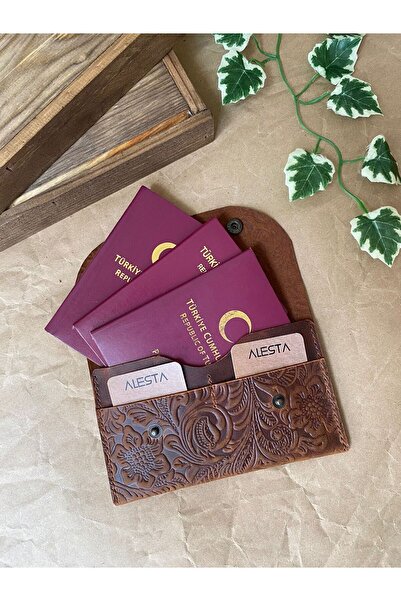 ALESTA LEATHER (МИ ПИШЕМО ІМ'Я) Паспортний чохол для всієї родини - ручної ро...