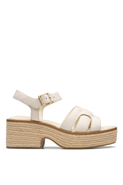 CLARKS Deri Krem Kadın Topuklu Sandalet 26181249