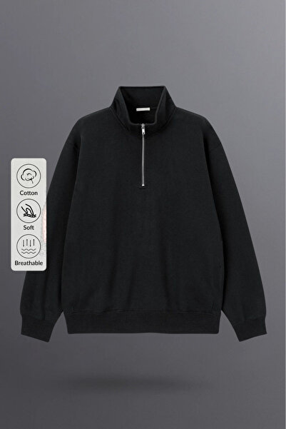 COMBİNE MİCHAİL Чоловічий світшот з високим коміром на блискавці