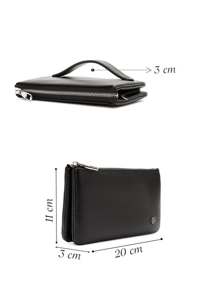 Derimod Черна кожена мъжка чанта - 23WBD3300FT