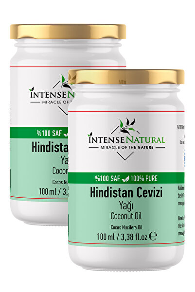 İntense Natural Hindistan Cevizi Yağı Soğuk Sıkım 100 ml x 2 %100 Saf ve Doğa...