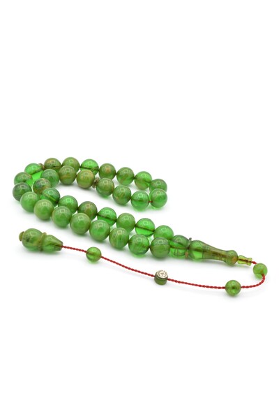 Murty99 Ismail Karasapan Semnat Glob Tăiat Moire Verde Chihlimbar Presat Tesbih