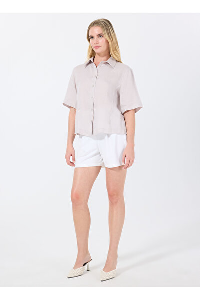 Sisley Loose Cut Classic Collar Gray Women's Shirt 5Bmllq08U