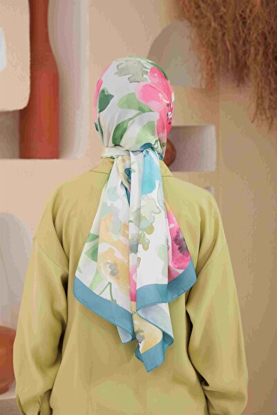 İpekhan Comfort Flowers Shawl Water Green 3027-04