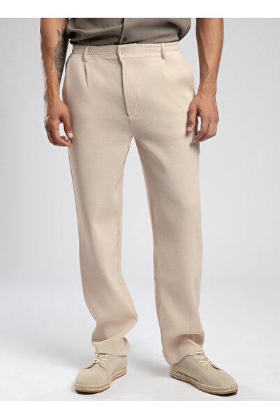 Lee Cooper Normal Bel Regular Fit Beige Men's Chino Trousers 252 Lcm 221025 Joanka Beige