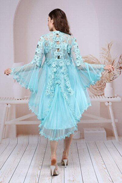 SATTENS Dowry Laced Dressing Gown Set Short Model