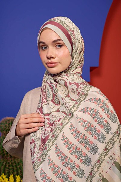 İpekhan Marrakech Collection Soft Shawl Cream Red 3049-05
