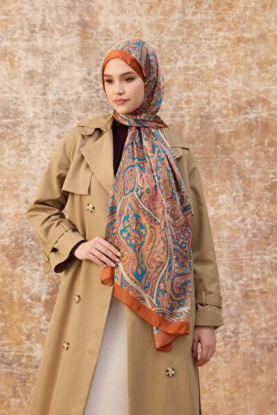 İpekhan Πορτοκαλί ινδικό σάλι βουάλ - 5003-04