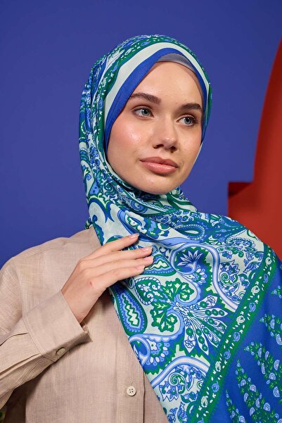 İpekhan Marrakech Collection Soft Shawl Blue Grass Green 3049-14