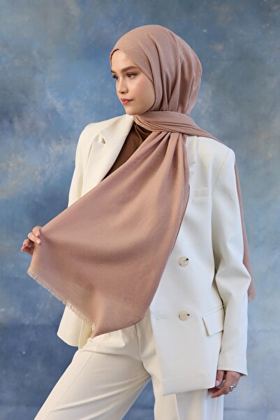 İpekhan Βιζόν 8008-23 - Βαμβακερό σάλι ζακάρ με μοτίβο λογότυπου, γλυκό