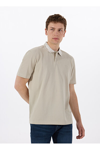BOSS Ekru Erkek Polo T-Shirt Pe_desertcollar