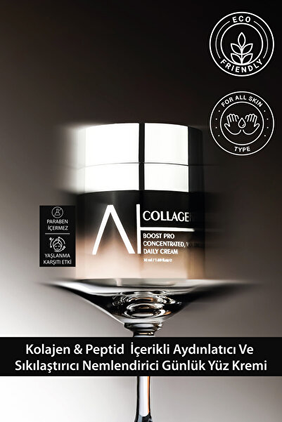 Aceso Cosmetics Kolajen Peptid Içerikli Aydınlatıcı Ve Sıkılaştırıcı Nemlendirici Günlük Yüz Kremi – 50 ml