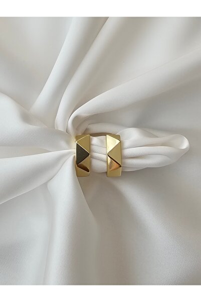 Zivazer Store kadın çelik kararmaz xuping halka formunda 14k altın renginde küpe