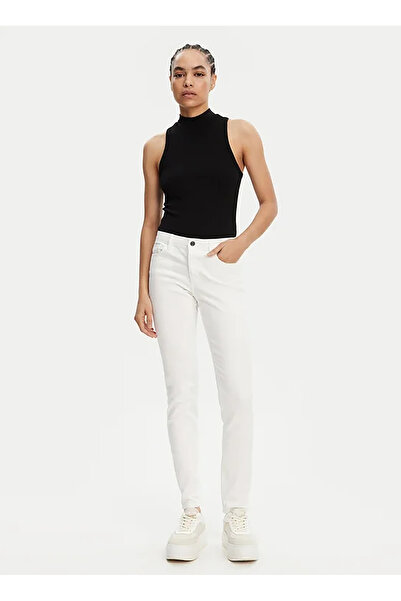 Armani Exchange Yüksek Bel Dar Paça Dar Beyaz Kadın Denim Pantolon XW000123