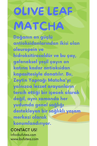 Bufu Zeytin Yaprağı Matcha Latte – El Yapımı, Sürdürülebilir, Doğal Baharatlı Karışım 30 gr