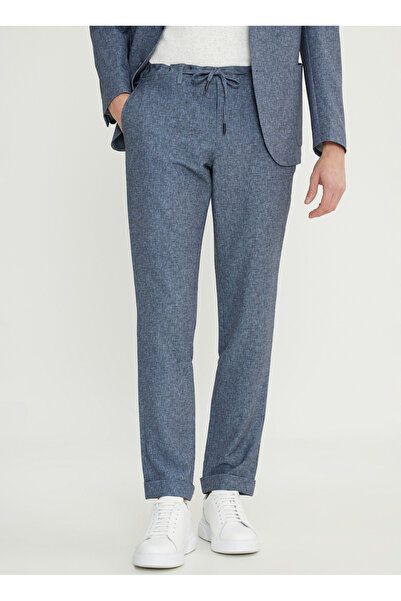 ALTINYILDIZ CLASSICS Six-Star Classics Tie-Up Waist Slim Fit Navy Blue Men's Suit Ace030252247_Lac