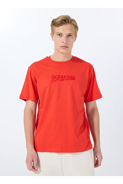 Jack & Jones Bisiklet Yaka Kırmızı Erkek T-Shirt 12288567_JORBRAND TEE SS CREW NECK
