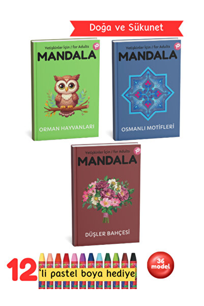 Pembe Yayınevi Mandala Boyama Kitabı Seti - Mutluluk Özel Seri