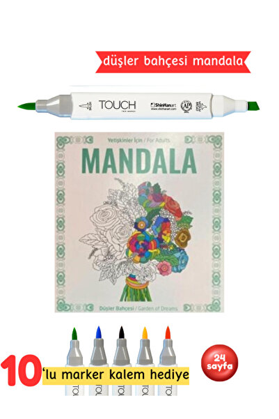 Pembe Pasaj 10'lu Çift Taraflı Marker Kalem + Mandala