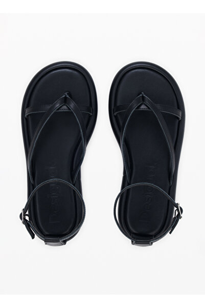 Desigual Deri Siyah Kadın Sandalet 25SSSP03