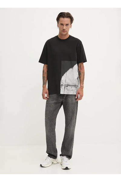 Karl Lagerfeld Jeans Bisiklet Yaka Baskılı Siyah Erkek T-Shirt 246D1701_KLJ R...