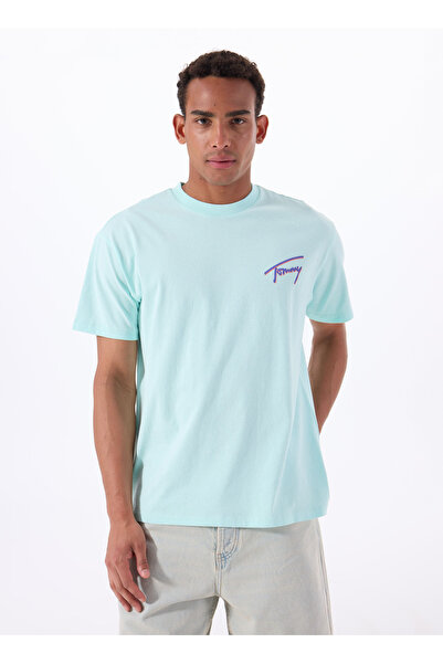 Tommy Jeans Bisiklet Yaka Beyaz Erkek T-Shirt DM0DM20768L6V TJM RLX FADED GRA