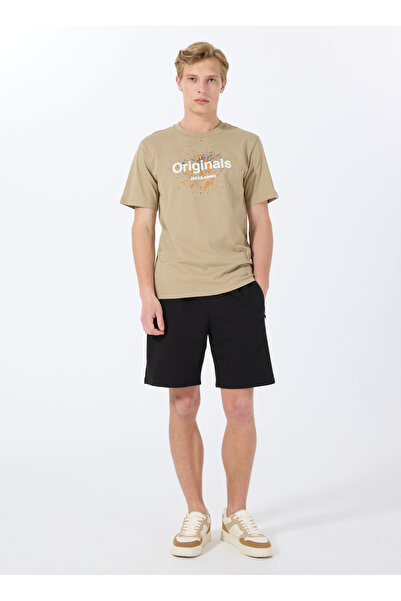 Jack & Jones Bisiklet Yaka Bej Erkek T-Shirt 12288515_JORSPLASH TEE SS CREW NECK