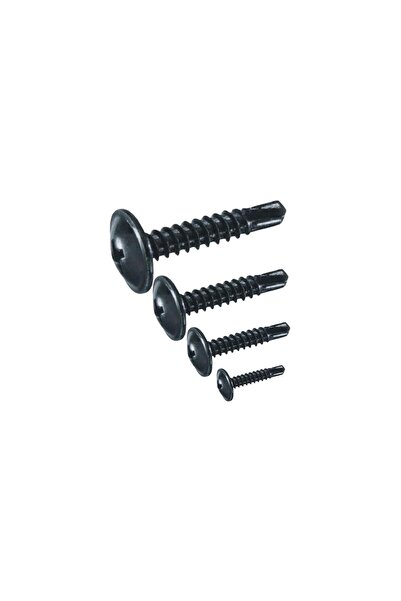 TUĞRA HIRDAVAT Rysb 3,9x13 mm 100 Adet Siyah Pul Başlı Matkap Uçlu Vida Otoma...