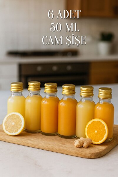 Rotanev 6 Adet Şeffaf Cam Shot Şişesi Sızdırmaz Gold Metal Kapaklı Hediyelik ...