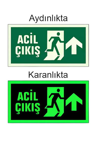 Genel Markalar Fosforlu Acil Çıkış Levhası Bant Hediyeli Fotolümen Levha
