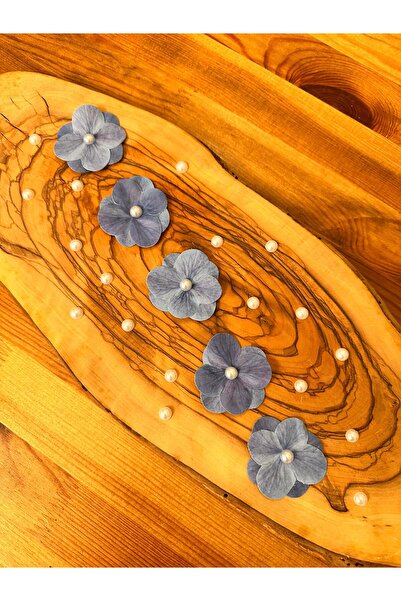 Kara Art Lacivert Ortanca İnci Detaylı Yapay Çiçek -20 Adet