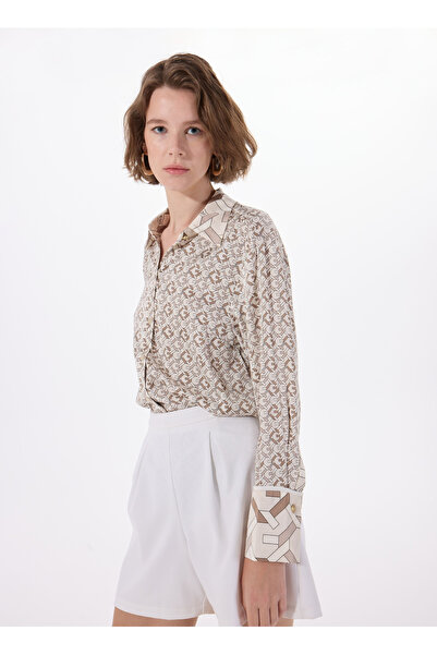 Guess Slim Fit Düz Çok Renkli Kadın Gömlek LS ALEXANDRA SHIRT - RECY POLY UMA