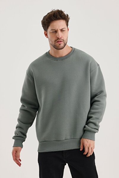 COMBİNE MİCHAİL Pánska mikina Mold Color Crew Neck Oversize Raised Basic