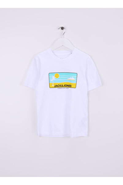 Jack & Jones Baskılı Beyaz Erkek Çocuk T-Shirt 12269975