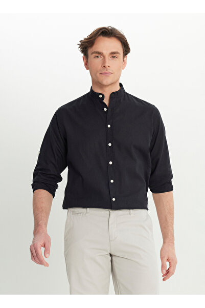 ALTINYILDIZ CLASSICS Altınyıldız Classics Comfort Fit Hakim Yaka Siyah Erkek Gömlek ACE020252167_SYH