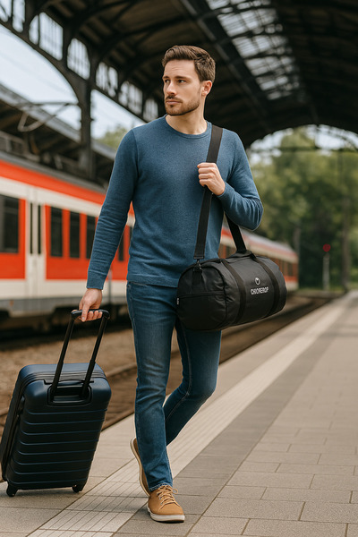 QUİCKPREP Μαύρη τσάντα αθλητικών και ταξιδιού Quickprep | Αδιάβροχη τσάντα προπόνησης με ιμάντα ώμου