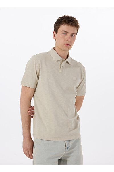 BOSS Bej Erkek Polo T-Shirt Pe_linenlogo