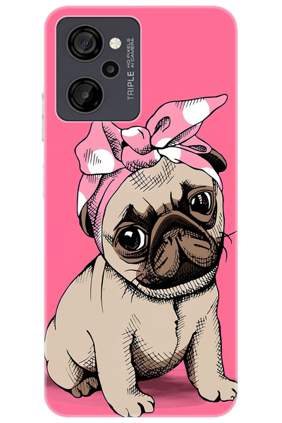 CASPER Via M40 / Via M45 Uyumlu Kılıf Desen Baskılı Silikon Sevimli Pug STK:748 CP-GvALbYk