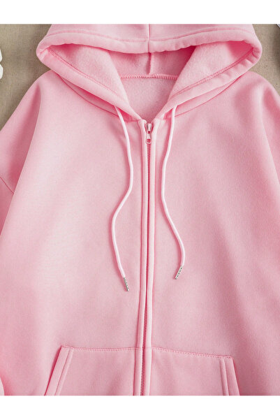 S&A DESIGN Unisex Oversize Zippered Sweatshirt Hoodie-Cardigan