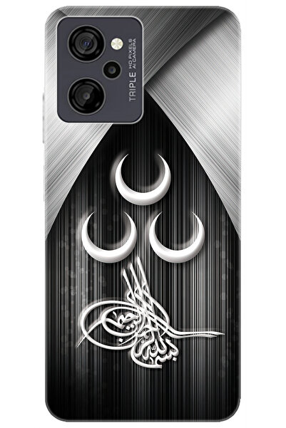 CASPER Via M40 / Via M45 Uyumlu Kılıf Desen Baskılı Silikon Üç Hilal Tuğra Ta...