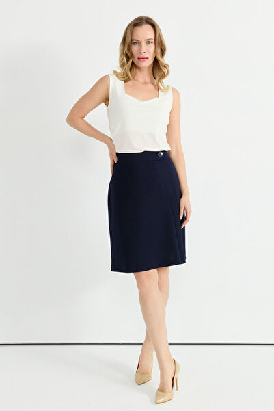 Selen Normal Bel Siyah Kadın Düz Standart Etek 25YSL3466